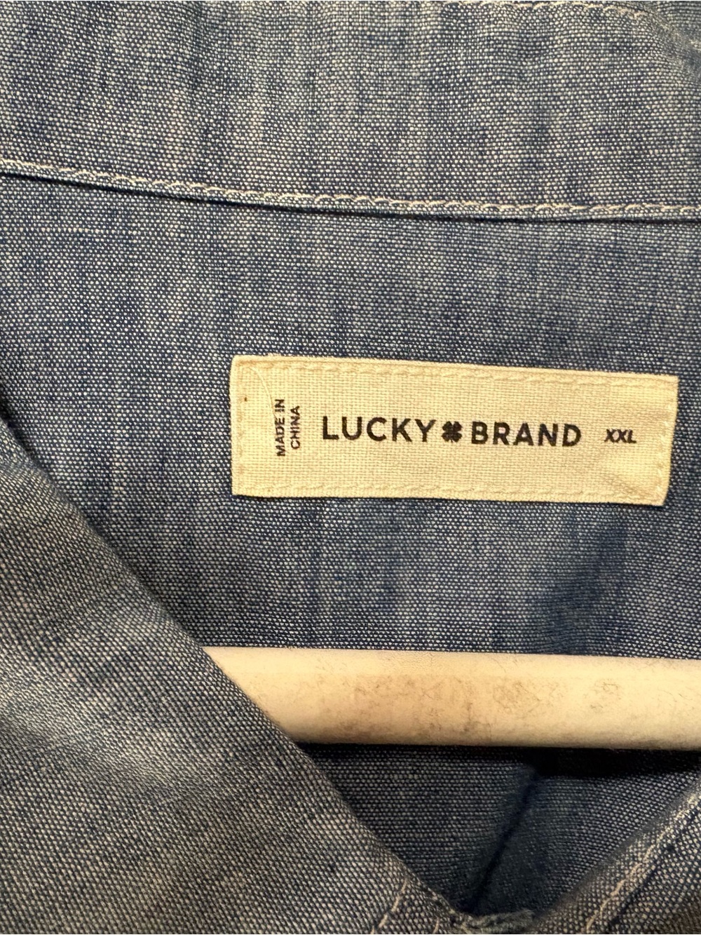 NWT Lucky Brand CoolMax Men's Light Blue Chambray Button-Down Shirt Size XXL - Picture 3 of 12